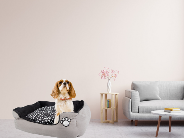 Cama de perro de felpa con cojín extraíble suave cómodo