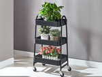 Estante de cocina armario de baño con ruedas estante de metal tres niveles 3