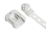 Lock for securing cupboards, drawers, furniture latches and doors against children