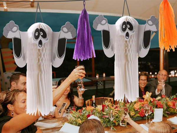 Obesek iz papirja za duhove halloween duh 3d zložen papirni okrasek