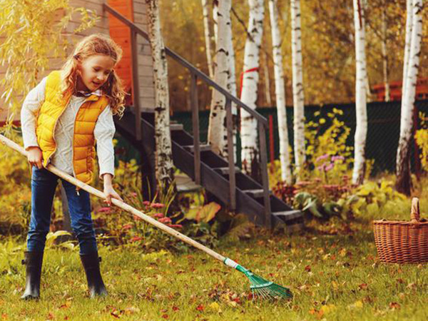 Zahradní hrábě na listí z lehkého drátěného kovu 36 cm ve tvaru vějíře