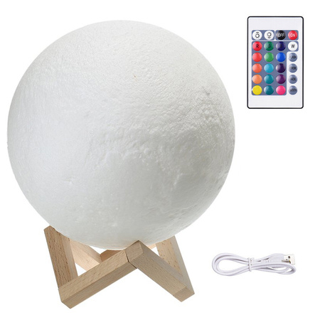 3d rgb moon night light with remote control