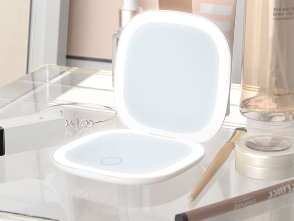 Make-up zrcátko s led osvětlením skládací x5 pro cestovní tašku