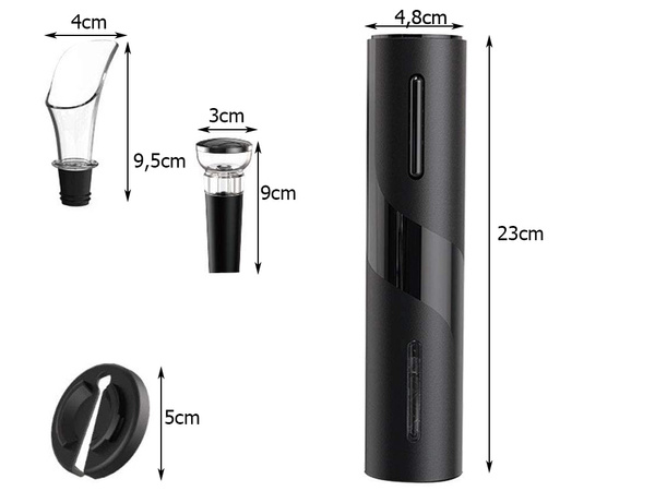 Electric corkscrew wine opener set