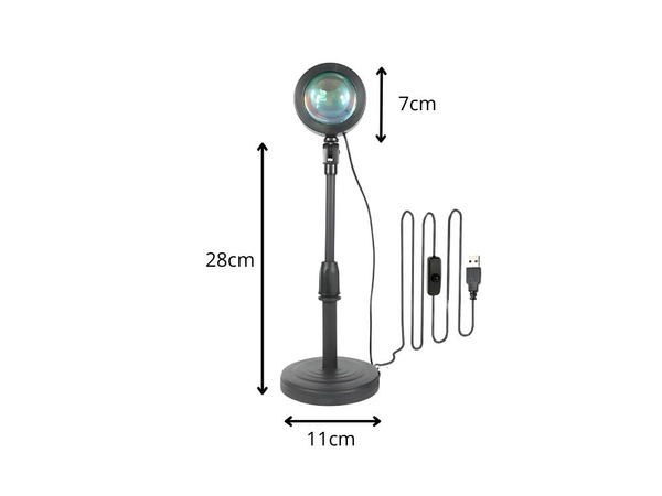 Lampa projektora imitácia západu slnka viedla rgb usb + diaľkové ovládanie