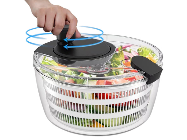 Spin dryer salad spinner rotary vegetable dryer 4l basket colander strainer