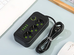 Enchufete de alimentación 3 enchufete 250v 2m 4x usb 1x ucb-c