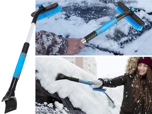 Scraper brush telescopic brush folding for car windows snow ice