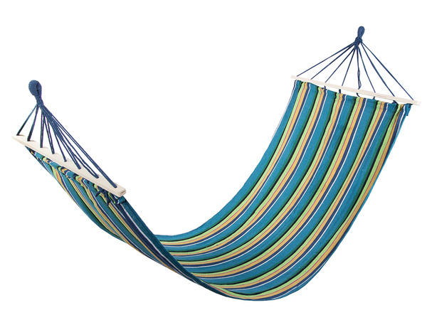 Garden hammock reinforced striped coloured wood rocker swing 200 x 80