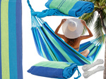 Гамак садовый двойной xxl туристический полосатый чехол 200 x 150 большой