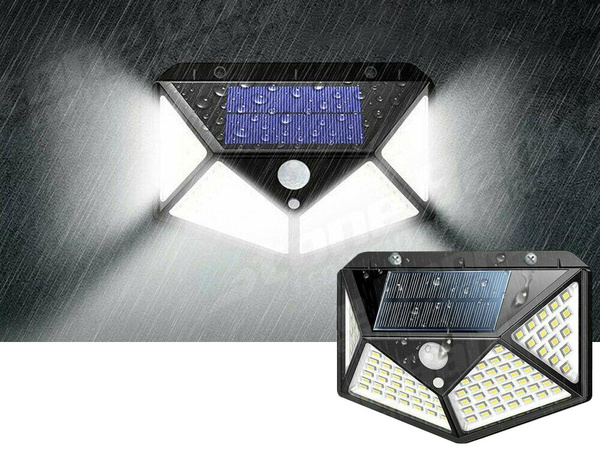 Lámpara solar 100 led con sensor de movimiento crepuscular