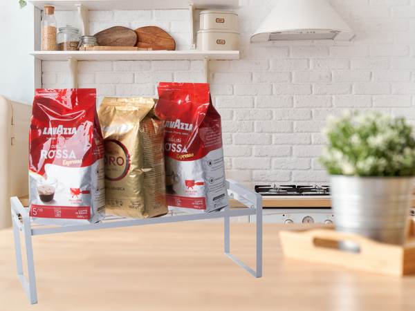 Metal shelf single tier kitchen organiser stand white for kitchen