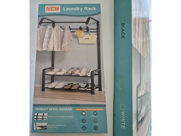 Standing clothes hanger for outerwear jackets shoes stand shelves