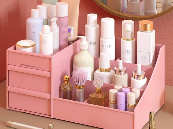 Skrynelė kosmetikos organizatorius papuošalų konteineris su dviem stalčiais
