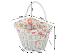 Large wicker bicycle basket click handlebar basket with insert