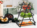 Estante de cocina altillo organizador de cocina de tres pisos con cesta