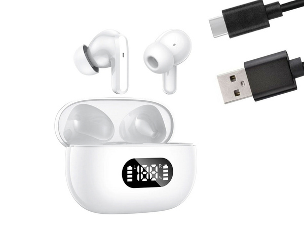 Bezdrôtové slúchadlá do uší bluetooth s led nabíjacím puzdrom a mikrofónom