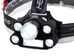 Latarka czołowa bailong 5x led + cob cree xm-l t6