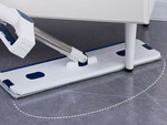 Mop plat en microfibre avec raclette et seau pliable dépliable pour les sols