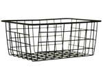 Cesta organizadora de alambre metálico loft para cocina cesta de fruta negra grande
