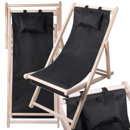 Chaise longue en bois chaise de plage chaise de jardin pliante coussin de plage