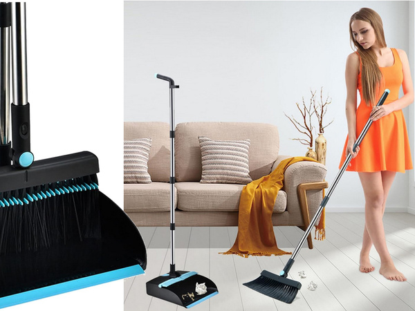 Măturat set măturat perie dustpan stick de curățare perie om leneș