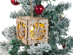 Koka piekaramais lukturis ziemassvētku eglītes apgaismojums ziemassvētku ornaments zvaniņi