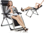 Chaise longue de jardin plage coussin pliant gravité gravité renforcée