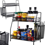 Estante de cocina altillo organizador de cocina de dos pisos con cesta