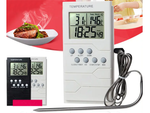 Thermomètre de cuisine sonde lcd horloge pour viande