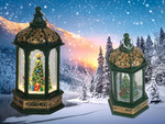 Linterna led decoracion arbol de navidad con purpurina