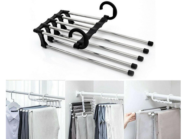 5-pair pull-out wardrobe trouser rack