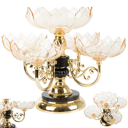 Piled cake tray fruit sweets revolving tray