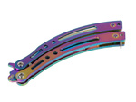 Navaja mariposa afilada hoja plegable arco iris fade