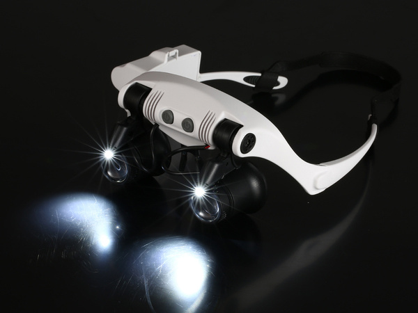 Lupa de relojero reparación 2 led 25x