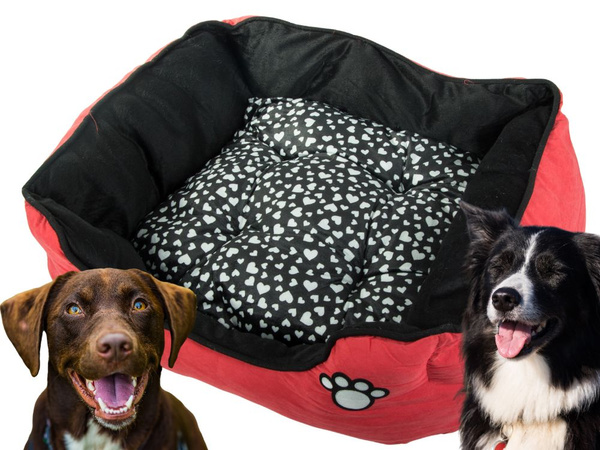 Cama de perro de felpa con cojín extraíble suave cómodo