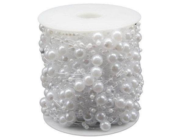 Perles de chandelier blanches perles de sapin de noël perles 8mm bobine 5m