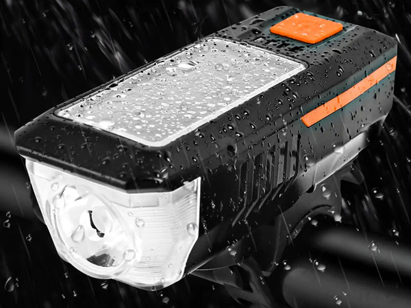 Față a condus lampă de bicicletă cu corn solar semnal ghidon