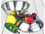 Electronic kitchen scale digital with bowl 5kg lcd silver metal