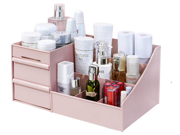 Skrynelė kosmetikos organizatorius papuošalų konteineris su dviem stalčiais