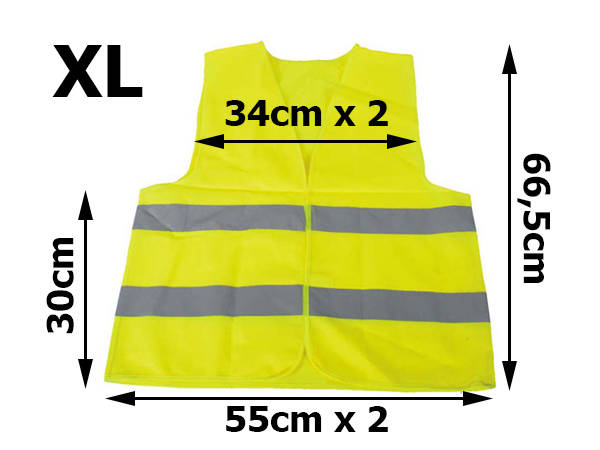 Odsevni telovnik za opozarjanje na cesti, rumena barva xl