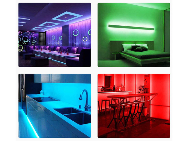 Rezultātā lente 3528 rgb 4,5 m ūdensizturīgs tālvadības komplekts