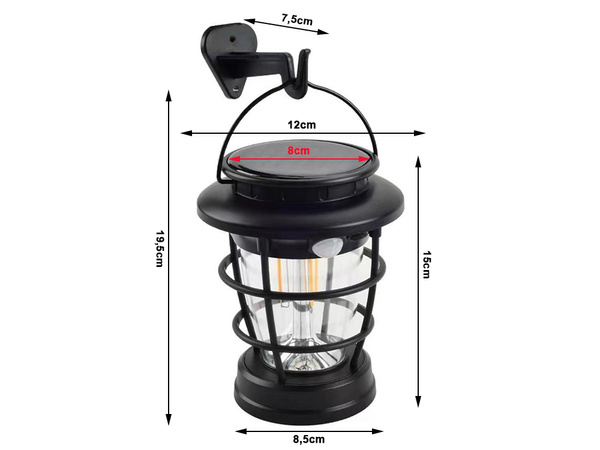 Linterna solar de camping linterna de jardín led usb sensor de movimiento crepuscular