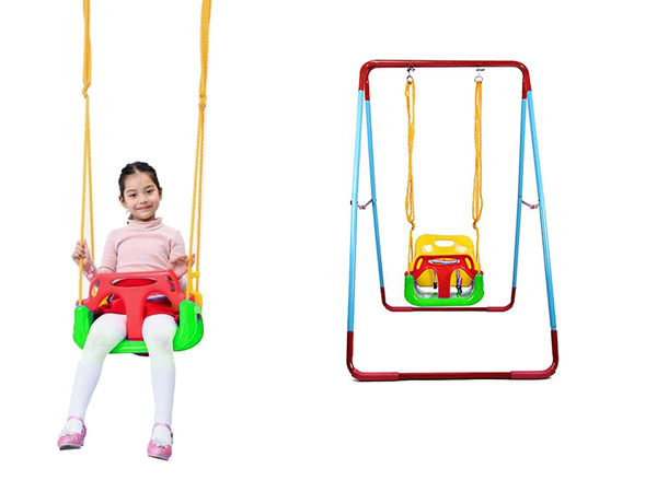 Dětská zahradní houpačka květinové sedátko s lanem ke stromu