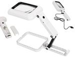 Lupa de escritorio joyero grande 3x 18 led plegable