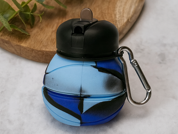 Foldable sports water bottle silicone sports bottle with spout mouthpiece 500