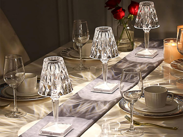 Asztali lámpa led kristály rgb usb távirányítóval