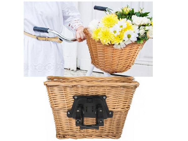 Veľký košík na bicykel prútený košík na bicykel kliknutím na riadidlá priestranný