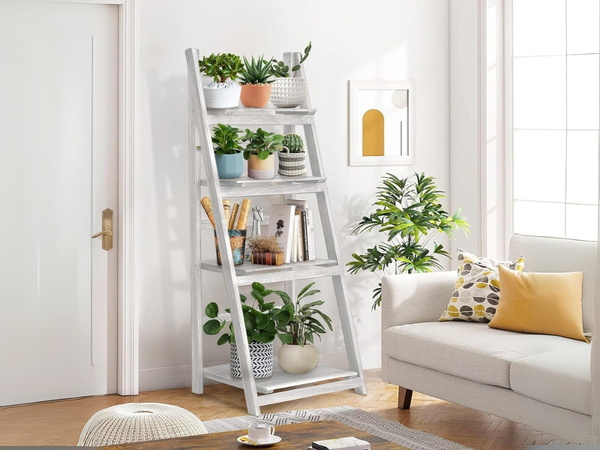 Záhon vysoký stojaci drevený kvetináč 4-poschodová knižnica