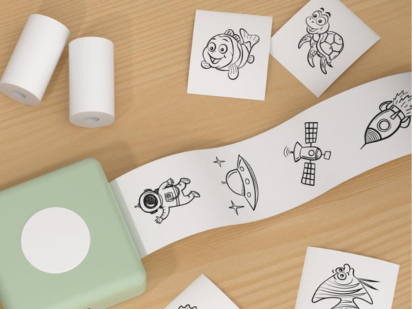 Thermal paper for mini self-adhesive printer 55 mm 5 rolls quick printing